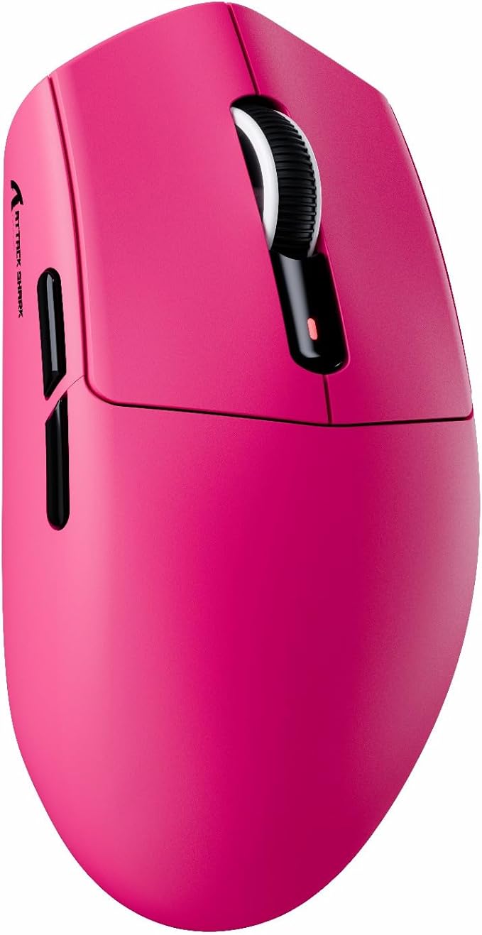 ATTACK SHARK G3 Wireless Gaming Mouse,Tri-Mode 2.4G/BT5.2/USB-C Gaming Mouse,PAW3311 Sensor,25,000 DPI,59g Lightweight,5 Programmable Buttons,500mAh Rechargeable Gaming Mice,PC/Mac(Berry Red)