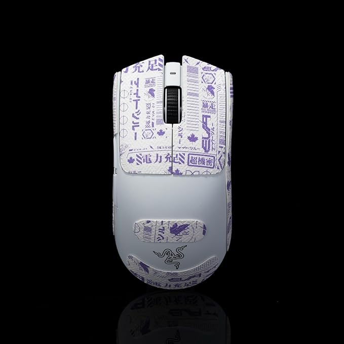 Grip Tape for Razer Viper V3 Pro & V4 Pro - Anti-Slip,Enhanced Control, Sweat Resistance,Improves FPS Gaming Grip & Mouse Protection [Pre-Cut] EVA White Purple