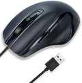 USB Wired Mouse, Large Size Ergonomic Gaming and Office Mouse with 6 Buttons, 4 Level DPI Adjustable, Page Down& UP Button, 1.5 Meters Cable for MacBook, Windows Laptop(Black)