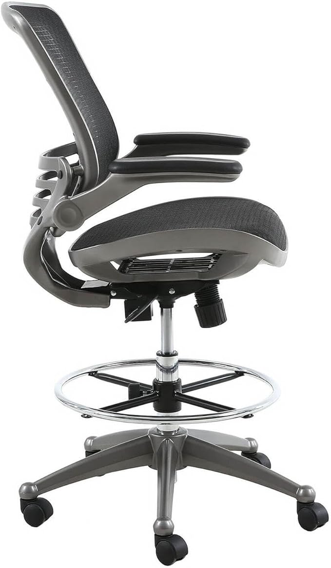 Harwick Evolve All Mesh Heavy Duty Drafting Chair, Gunmetal Finish