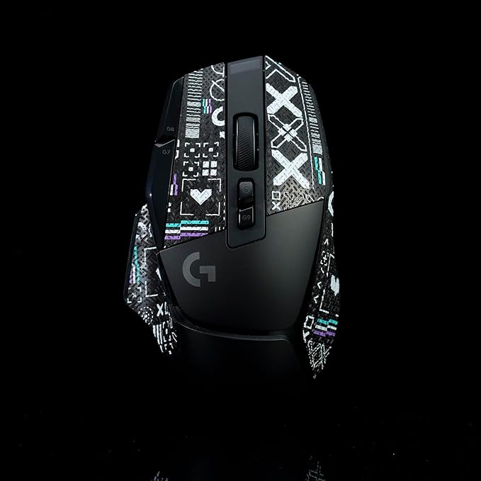 Grip Tape for Logitech G502X Lightspeed Plus- Anti-Slip,Enhanced Control, Sweat Resistance,Improves FPS Gaming Grip & Mouse Protection [Pre-Cut] Printsteam Black White 0.5mm