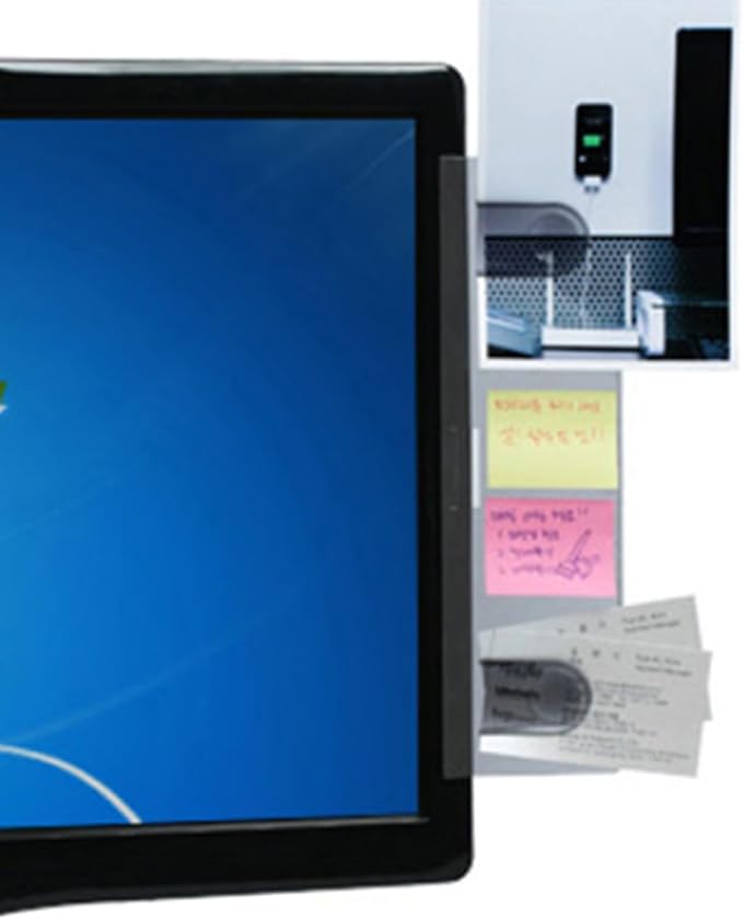 Monitor Document Paper Holder for Laptops & Desk Monitors, Clip-On, Plastic, Transparent Gray, 4 Sheets Capacity, Modern Style