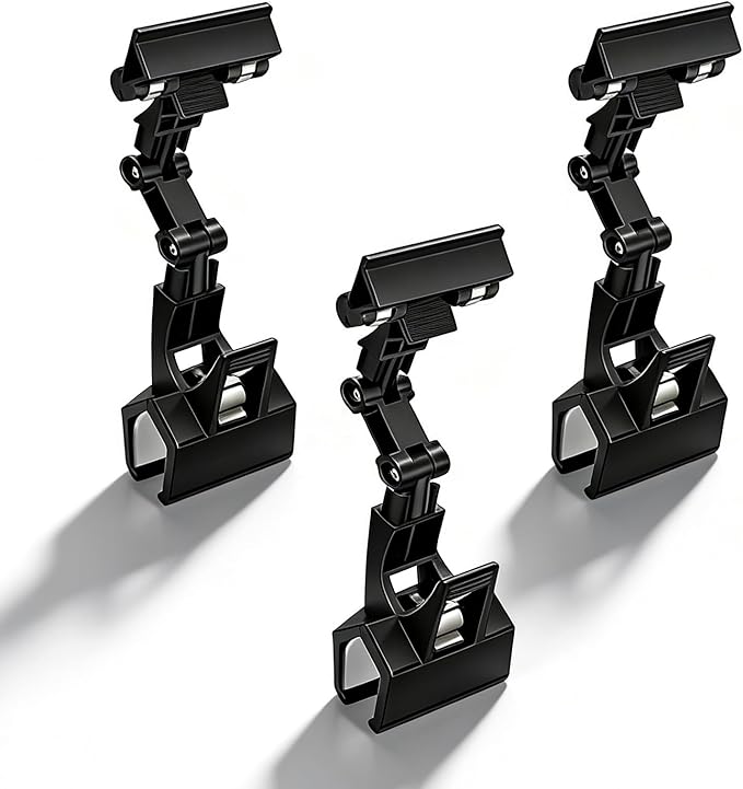 3pcs Sign Clips Clip Holder Sign Holder Clip Paper Holder for Table Top Clip On Sign for Paper Holder Computer Monitor Handy Artist Supplies Holder(Black)