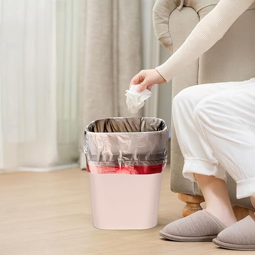 Small Trash Can - Plastic Waste basketbin - for Office,Home,Bathroom,Kitchen - 1.8 Gallon - Khaki