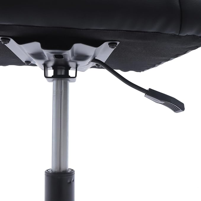 Black Adjustable Foot Stool with Wheels, Footrest Adjustable Height Footstool, Height Adjustable Rolling Leg Rest, Comfortable and Soft Leather Mat Footrest, for Bar, Home, Office Use