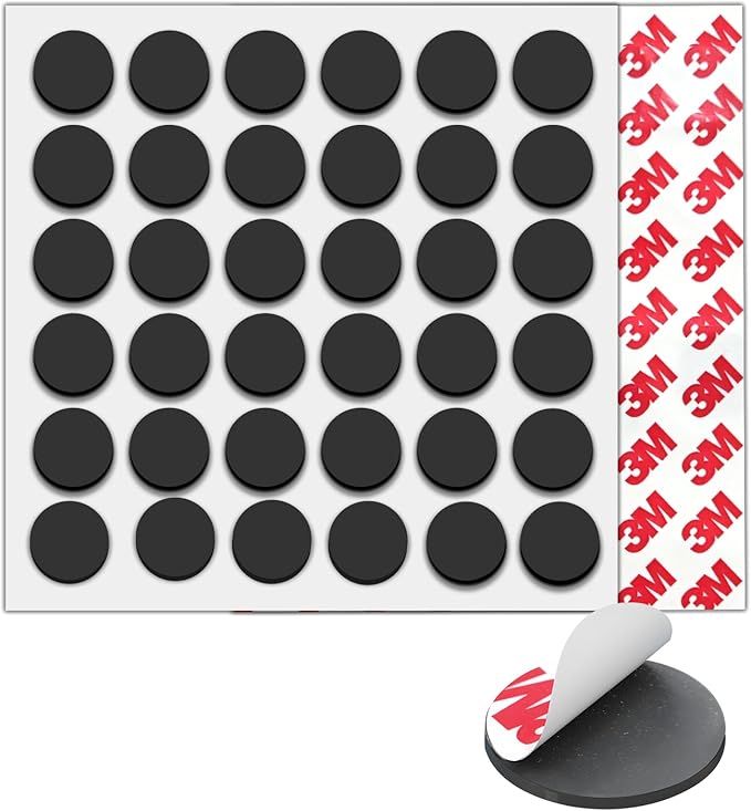 36Pack, Round Magnets Dots Peel and Stick, (Diameter 0.8" x 0.08" Thick) Precut Magnetic Tapes with Adhesive Backing, Circle Flexible Magnets for DIY, Art Projects, whiteboards & Fridge