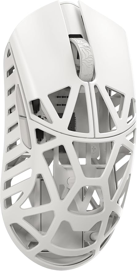 WLMOUSE Beast X Mini Pro Ultra-Light 34g Magnesium Gaming Mouse, PAW3950 HS Sensor, 8K Polling Rate, 30000 DPI,OM & TTC Switches, Customizable Side Panels.(Milky White(OM Switch-Side Slits))