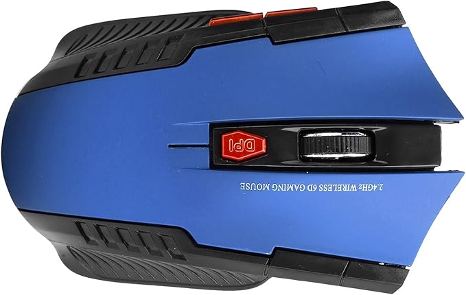Mechanical Gaming 2.4G Mouse, 1000/1200/1600 3-Speed DPI Ergonomic Mouse with A USB Receiver, for Office/Home/Desktop/Computer/Notebook (Blue)