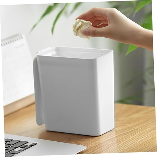 Mini Trash Can Lid Compact Desktop Garbage Bin for Office Bedroom Kitchen Slim Design Odor-Blocking Portable Waste Container