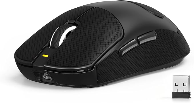 ATTACK SHARK X8SE Wireless Gaming Mouse,Adjustable 25K DPI PAW3311 Optical Sensor,Ergonomic 59g Lightweight,Triple Modes 2.4G/BT/USB-C,500mAH Battery,5 Programmable Buttons for PC/Mac-Black&Griptape