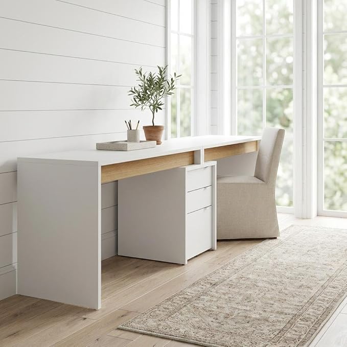White 3-Piece Home Office Set with Multi-Purpose Storage Desks, Durable Construction, Modern Design, Ideal for Workspaces