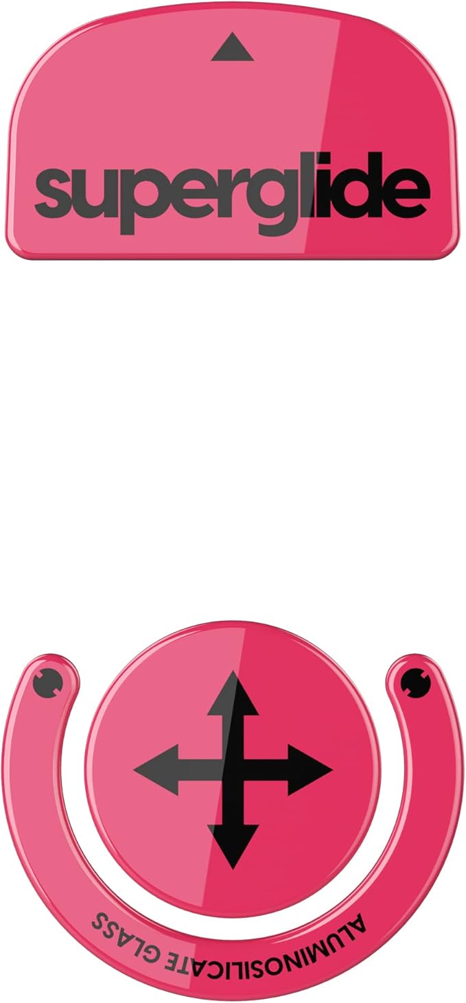 Superglide Glass Mouse Skates for Logitech G Pro X Superlight - Polished Edge, Ultra Smooth Glide, Compatible with Glass Mousepads, Durable Gaming Feet (Type-S, Magenta)