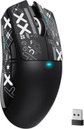 MAMBASNAKE Attack Shark X11SE Lightweight Wireless Gaming Mouse, Tri-Mode 2.4G/USB-C Wired/BT, 22K DPI, PAW3311 Optical Sensor, 59g, 5 Programmable Buttons, 300mAh Battery for PC/Mac(Black-Griptape)