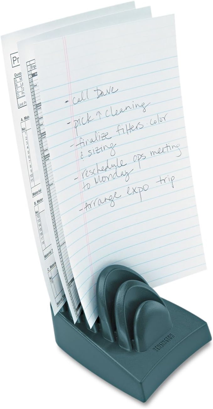 Kensington 62061 Insight Priority Puck Five-Slot Desktop Copyholder, Plastic, Dark Blue/Gray
