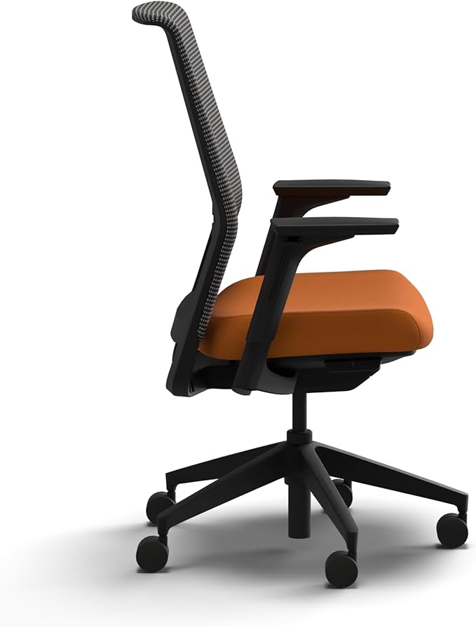 HON Cipher Mesh Office Chair, Standard Cylinder, Height Adjustable Arms, Office Chair with Lumbar Support, Black Mesh, Black Frame, Apricot