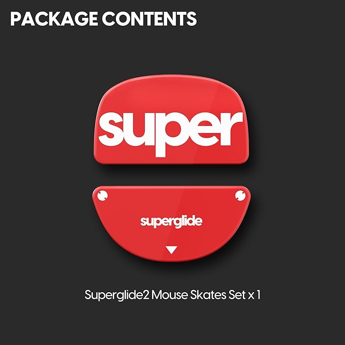 Pulsar Gaming Gears Superglide2 - New Controllable Speed Surface Smoothest Mouse Feet/Glides Made with Ultra Strong Glass Smooth and Durable Sole for Vaxee XE Wireless [RED]