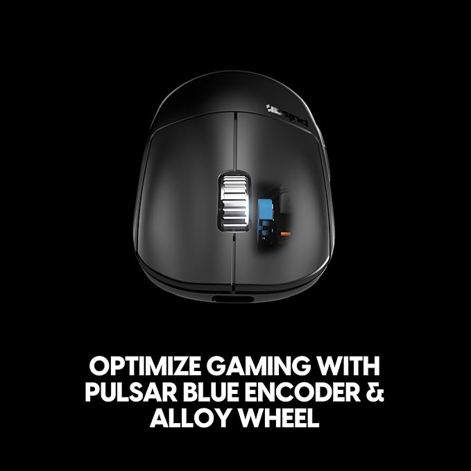 Pulsar Gaming Gears X2H v3 eS Wireless Gaming Mouse, Ultra Lightweight 1.87 oz (60g), Symmetrical, Optical Switch, 32000 DPI, 750 IPS, XS-1 Sensor, 8k Compatible (Mini, Black) (Renewed)