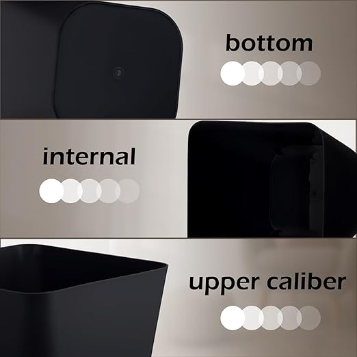 Hoolerry 9 Pieces Garbage Can 2 Gallon Small Trash Cans Bulk Bathroom Trash Bin Plastic Wastebasket Square for Bedroom Slim Bathroom Trashcan Small Container for Kitchen Office Home (Black,White)