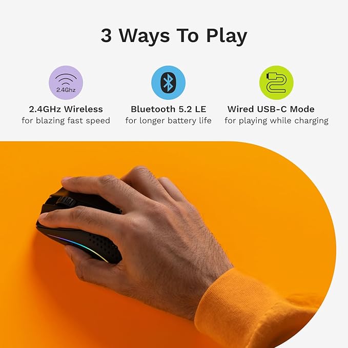 GLORIOUS Model O 2 Mini Wireless Gaming Mouse: Superlight 57g, up to 210hr Battery, Dual Wireless 2.4GHz and Bluetooth 5.2, 26K Optical Sensor, 80M Clicks, 6 Programmable Buttons, FPS Mouse, Black