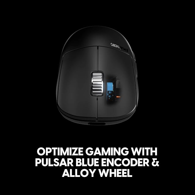 Pulsar Gaming Gears X2A v3 eS Wireless Gaming Mouse, Ultra Lightweight, Optical Switch, 32000 DPI, 750 IPS, XS-1 Sensor, 8k Compatible (Mini, Black) (Renewed)