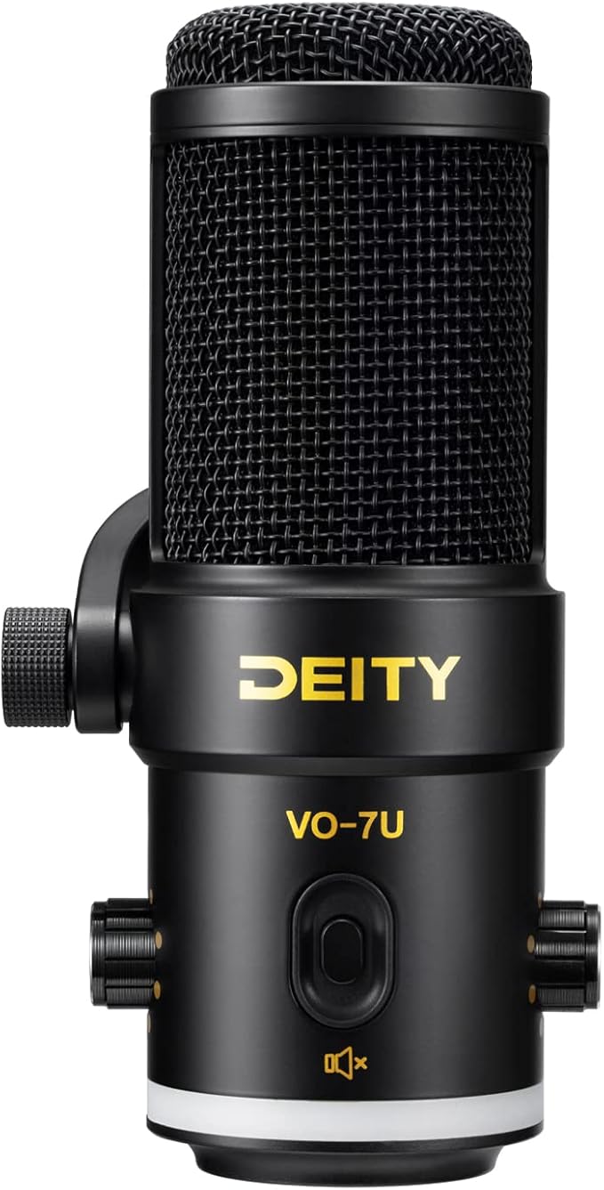 Deity Microphones VO-7U Dynamic Supercardioid USB Streamer Microphone with Boom Arm, Black