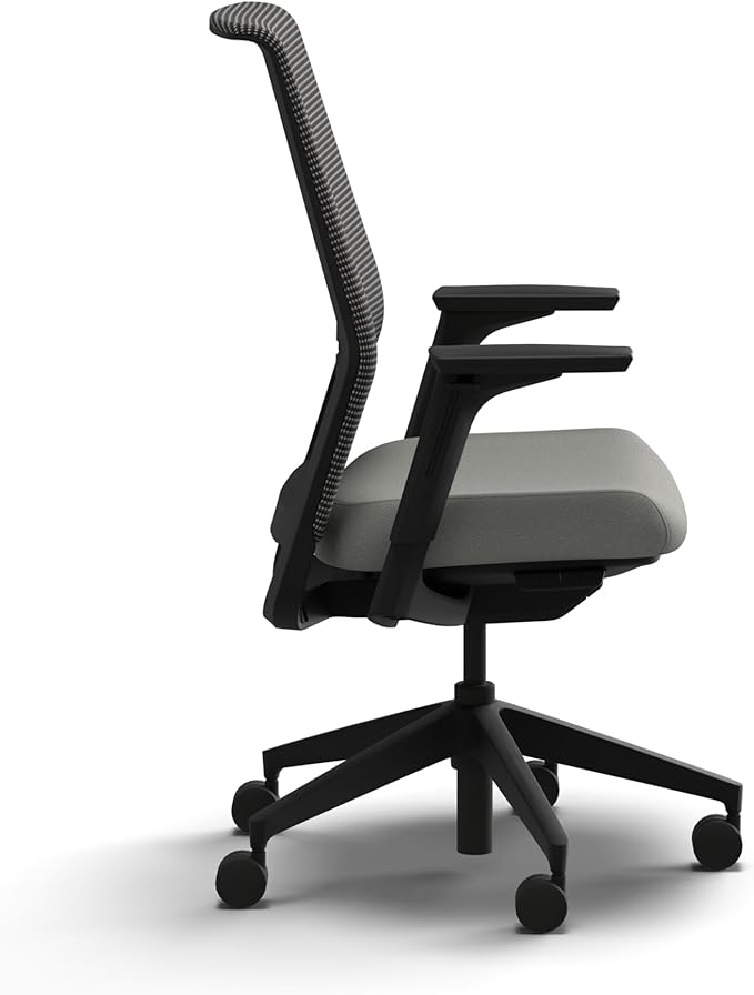 HON Cipher Mesh Office Chair, Standard Cylinder, Height Adjustable Arms, Office Chair with Lumbar Support, Black Mesh, Black Frame, Fog
