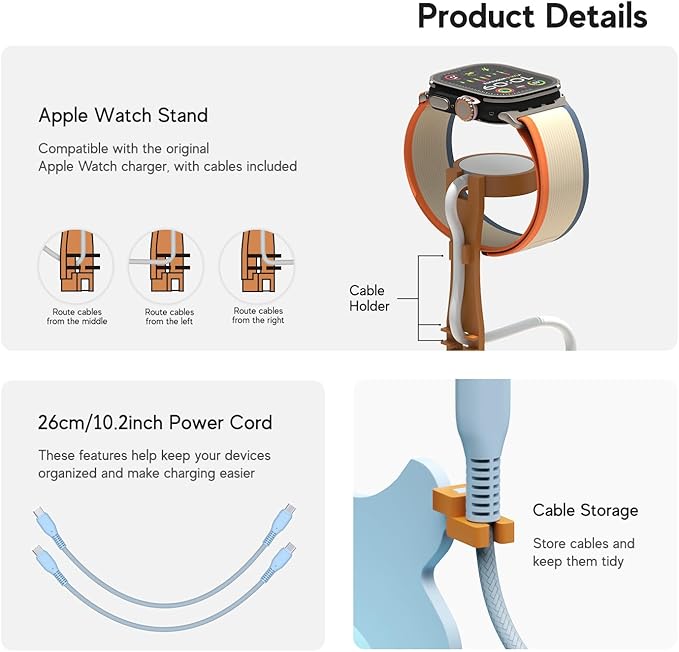 Charging Station Charger Organizer for Multiple Devices 75W 5 Ports USB-C USB-A Charger Stand Power Bank MacBook Neo Cellphone Students' Tablet Kindle iPhone Ipad Nintendo Switch