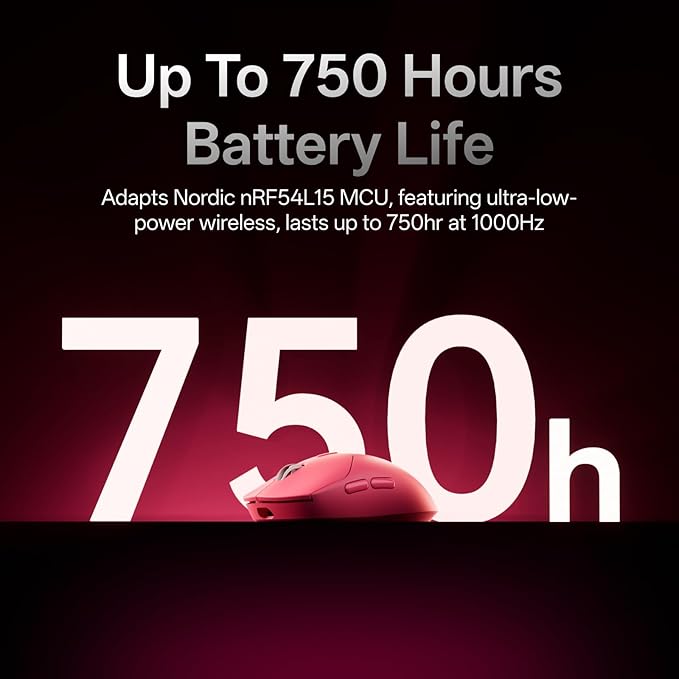 Rapoo VT2 Wireless Gaming Mouse, True 8K Wireless Polling Rate, 53g Lightweight, Up to 500 Hr Battery, Nordic nRF54L15 MCU, 100-Million Mechanical Switch, 10 Programmable Buttons, Macro Enabled