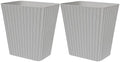 DAJITRE Plastic Small Trash Can, 3.5 Gallon Rectangular Wastebasket for Bathrooms, Laundry Room, Kitchens, Offices, Kids Rooms, Dorms (2, Grey)