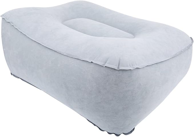 Inflatable Foot Rest Pillow Cushion for Travel Office & Home, Leg up Footrest Home Relax Reduce Deep Vein Thrombosis Risk on Flights, Suitable for Long Flights(Gray)