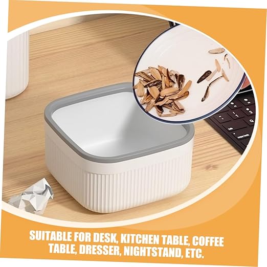 2pcs Mini Desktop Trash Can Open Rubbish Bin for Office Home Kitchen Slim Design Easy to Place Tabletop Stylish for Organizing Waste and Enhancing