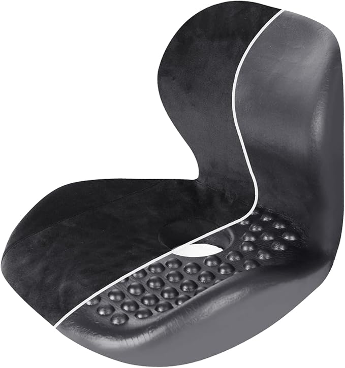 CHIYI Orthopedic 2-in-1 Seat Cushion One-Piece with Lumbar Support 100% Memory Foam - Lower Back, Coccyx, Sciatica Pain Relief - for Bleacher, Wheel/Camping/Office/Gaming Chair, Car Seat （Black）