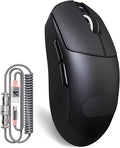 ATTACK SHARK X8Plus 55g Superlight Wireless Gaming Mouse with 40K DPI,PAW 3395PRO Sensor, Broadcom BK52820 Chip,HUANO Switch,Web Driver,Tri-Mode Fit Large Hand Mice with RGB Cable -Black&Sticker