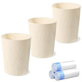 UUJOLY Small Trash Can Wastebasket Garbage Can Container Bins for Bathrooms,Bedroom Room, Kitchens, Offices, Kids Rooms, Dorms, 3 Pack, Beige