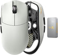 Lamzu Maya X Wireless Gaming Mouse, Ultra Lightweight 47g, Optical Switch, Maximum 30000 DPI, Symmetrical, MCU Nordic 52840, Dust-Proof Encoder, PAW3950 Sensor(Larger Maya) (Grey)