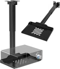 Projector Ceiling Mount with Tray, Adjustable Height Universal Bracket with Concealed Cable Management, No Hole Installation, Holds up to 22 lbs – Ideal for Home Theater & Office (Black)