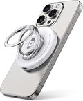 Double Phone Ring Magnetic Charging Holder | Wireless Charging Phone Ring Stand | 3-in-1 Charging Station for Apple Devices | Multi-Device Travel Charger for iPhone, AirPods & Apple Watch (white)