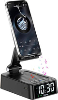 Gifts for Men and Women, Phone Stand with Bluetooth Speaker and 360° Rotable Angle Adjustable Phone Holder for Desk with HD Subwoofer Sound Fits Phones,Tablet, Birthday Gifts for Boys/Girls (Black)