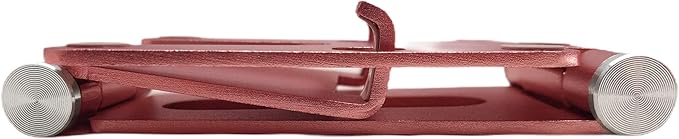 Fully Foldable Multi-Angle Aluminum Phone & Tablet Stand - Adjustable Dock Holder for Desk, Bed, Office, School, Kitchen, Travel - Portable Charger Station Organizer (Rose Gold, Foldable)