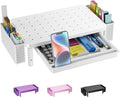 WALI Computer Monitor Stand with Storage, Desk Organizer with Drawer and Pen Holder, Desk Monitor Riser 3 Height Adjustable, Laptop Riser for Computer, Laptop, Printer(PTT003-W), 1 Pack, White