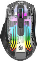 Bluetooth Wireless Mouse,Tri-Mode 2.4G/USB-C, Up to 3600 DPI,Transparent Mechanical Gaming Mouse,Chroma RGB Backlit, Must-Have Cool USB Computer Mouse for Gaming and Esports (Black)