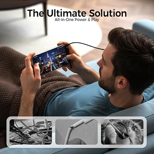 240W Braided Fast Charge Cable With Built-in Phone Stand, 2026 New T-Shaped Foldable Durable USB-C Cord, 90 Degree USB C Cable Right Angle Multi-Functional Charger Cord, Type-C to Type-C (3Pcs)