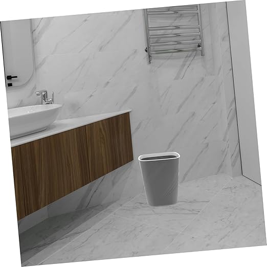 HOMSFOU Slim Garbage Bin Wastebasket Trash Can for Bathroom Kitchen Desktop Plastic Waste Container