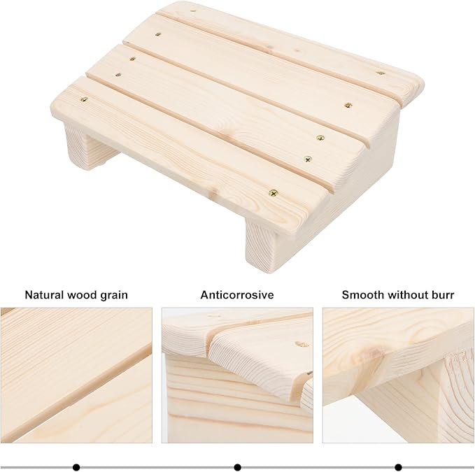 LUOZZY Wooden Foot Stool Rest Under Desk Slanted Foot Stool for House Office Foot Stool (11.79X8.25X4.32 Inch)