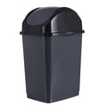 Superio Mini Plastic Trash Can with Swing Top Lid 1.25 Gallon Compact Small Waste Bin Portable Garbage Can for Countertop, Desktop, Make up Vanity, Bathroom, Car, Under Sink, Dorm,(Grey)