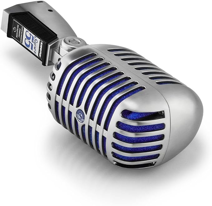 Shure Super 55 Deluxe XLR Vocal Microphone – Vintage-Style Supercardioid Dynamic Mic for Singing, Live Performance & Recording, Classic Sound, Durable Rugged Metal Housing