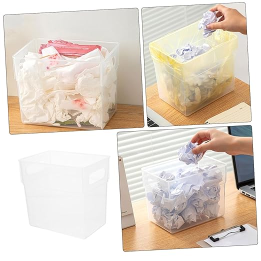 Luxshiny 2pcs Slim Desktop Trash Can Room Garbage Can Storage Basket Waste Bin for Office Living Room Bathroom