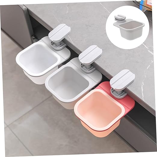 VANZACK Rotating Storage Box Slim Trash Bin Mini Desktop Trash Can Cubbies Storage Clipping Garbage Can Abs Material Safe Tasteless