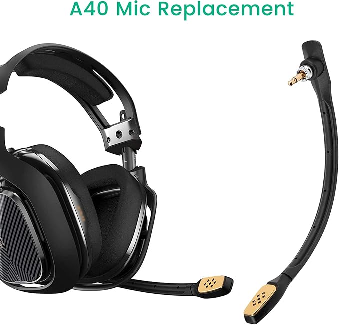 Smays Mic Replacement for Astro A40 / A40 TR Gaming Headset, Detachable Noise-Cancelling Boom Microphone Piece with Foam Cover
