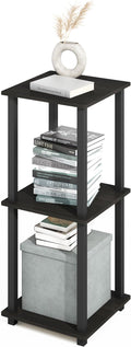 Furinno Turn-N-Tube 2-Pack Book Shelf, 2-Tier Bookshelf with Open Shelf, Toolless Stackable Bookcase, 15.6 x 15.6 x 19.6, for Home Office, Living Room, Bedroom, Espresso/Black